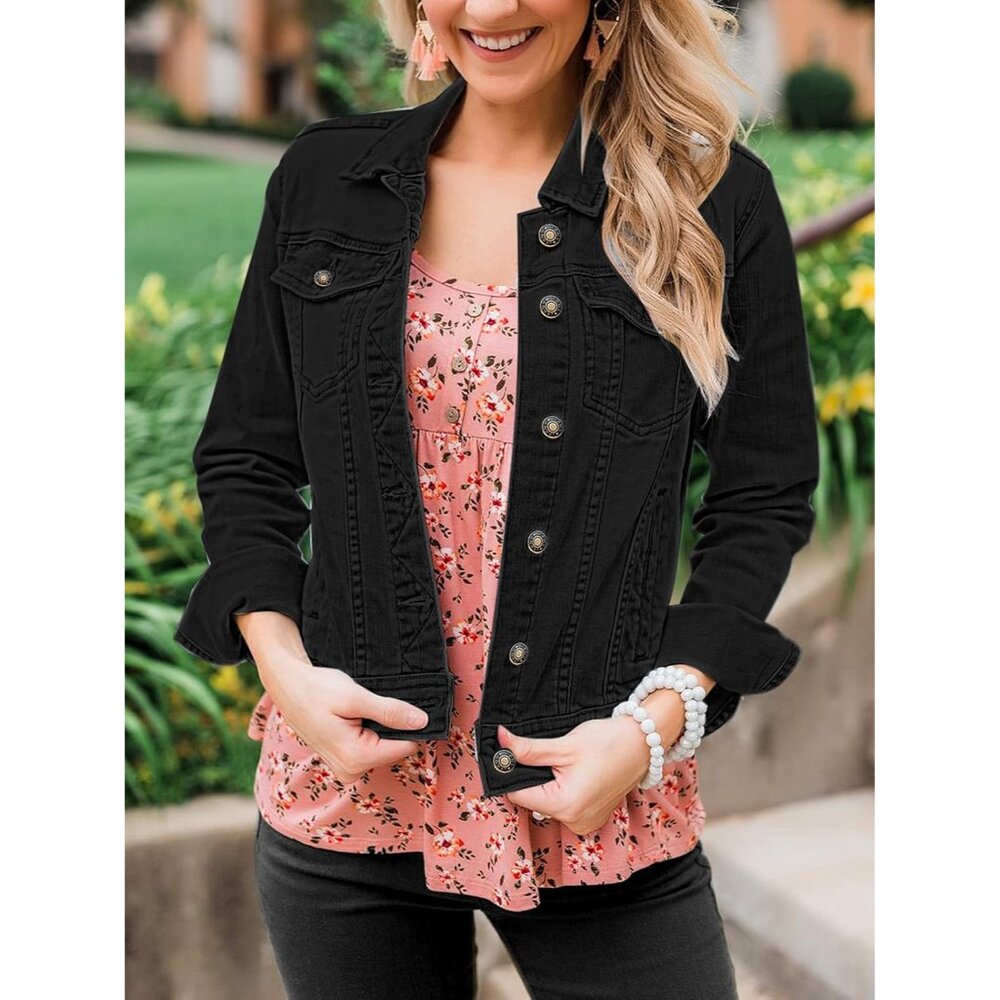 Women's Basic Button Down Stretch Fitted Long Sle… - image 8